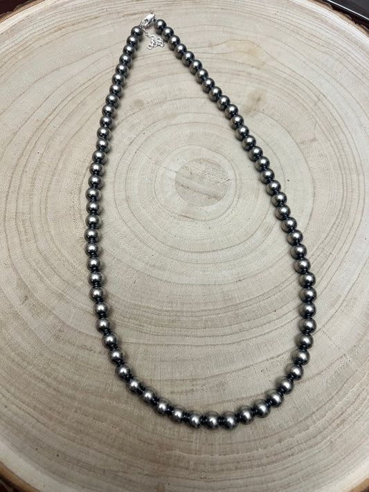 6mm Sterling Pearl Necklace — 22 inch