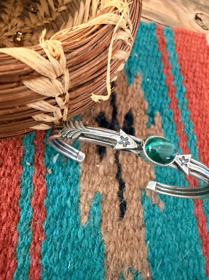 Handcrafted Sterling Silver & Malachite Arrow Cuff Bracelet