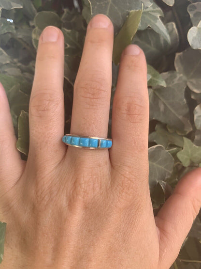 Handcrafted Turquoise  Sterling Silver Stacker