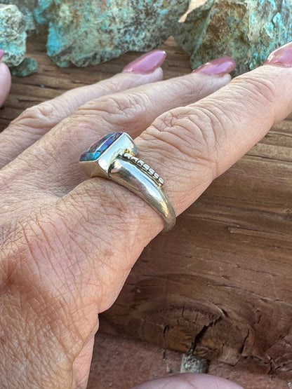 Handcrafted Pink Dream Mojave & Sterling Silver Square Stone Ring