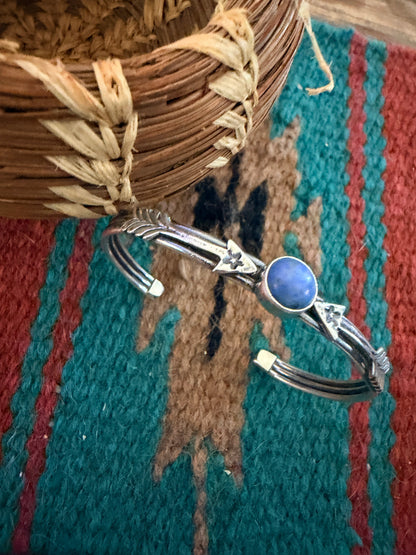 Handcrafted Sterling Silver & Lapis Arrow Cuff Bracelet