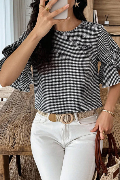Carolina Ruffled Half Sleeve Blouse