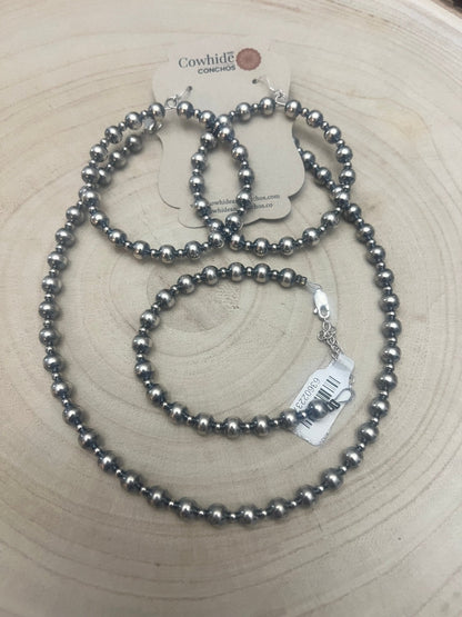 3mm and 6mm Sterling Silver Pearl Bracelet