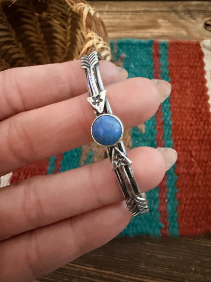 Handcrafted Sterling Silver & Lapis Arrow Cuff Bracelet