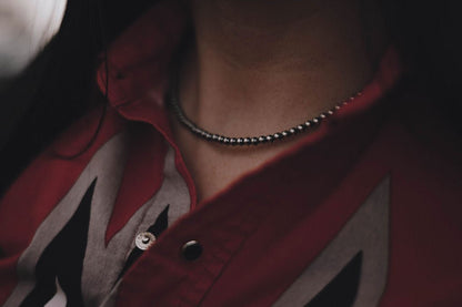 5mm Sterling Silver Pearl Choker - 14 inch
