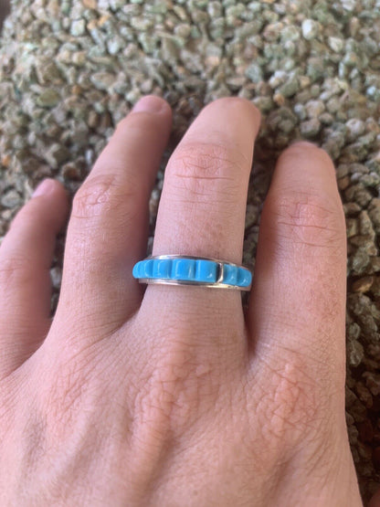 Handcrafted Turquoise  Sterling Silver Stacker