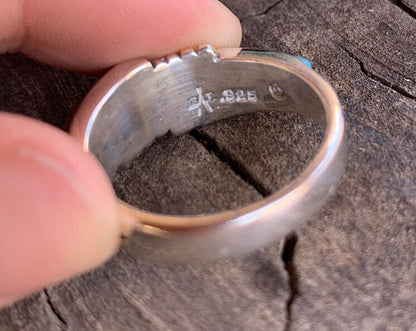 Handcrafted Pink Dream Mojave & Sterling Silver Band
