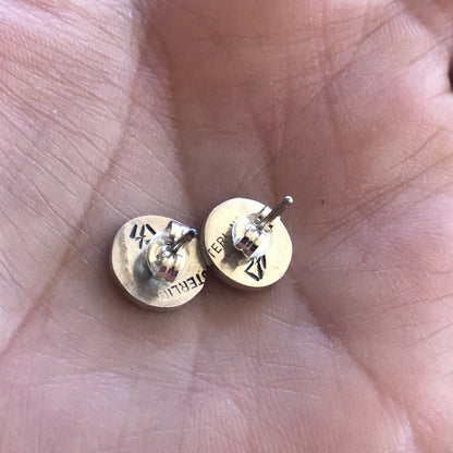Handcrafted Sterling Silver Kokopelli Hand Stamped Stud Earrings