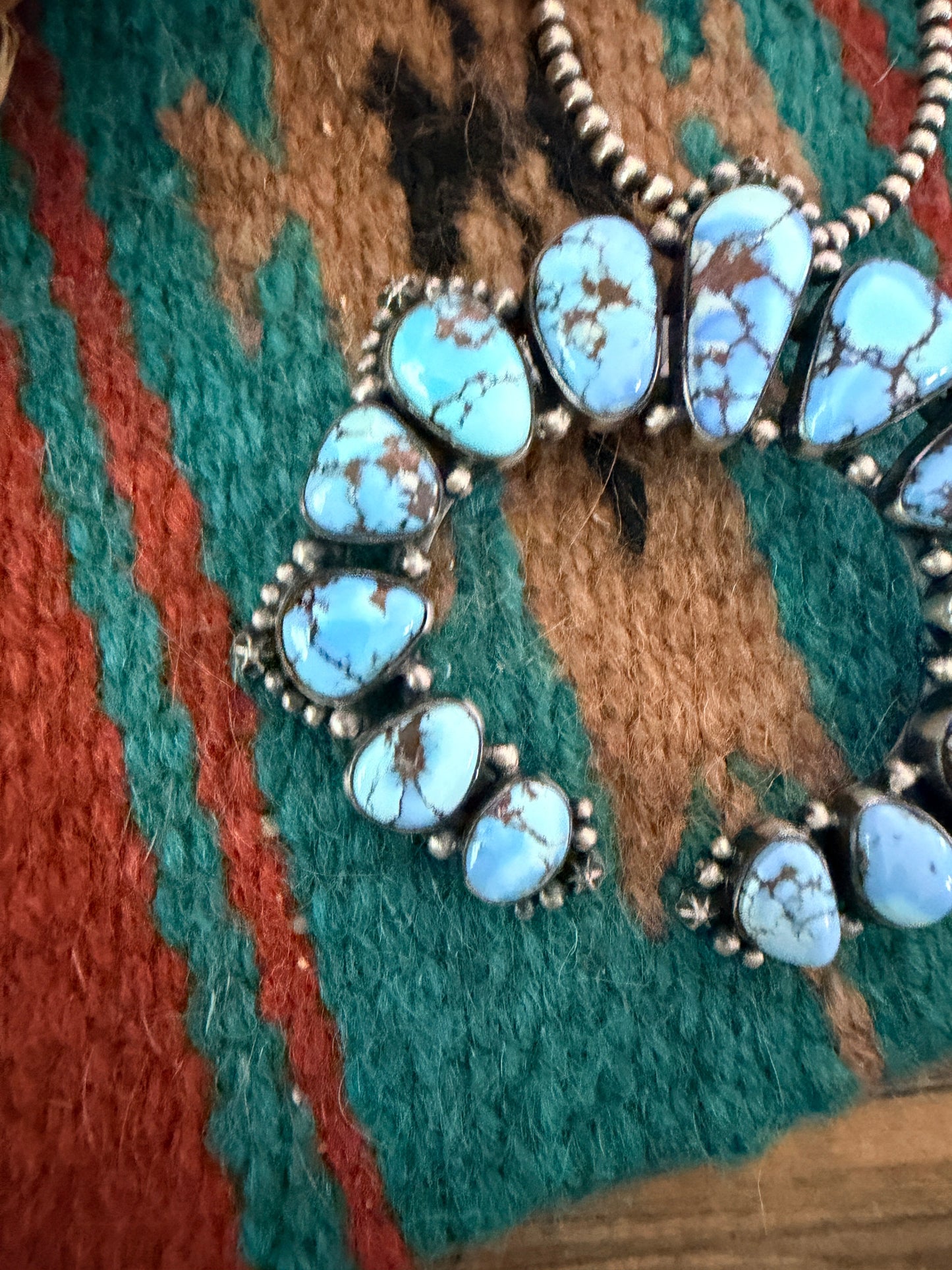 Handcrafted Sterling Silver & Golden Hills Turquoise Naja Pendant by Bernyse Chavez
