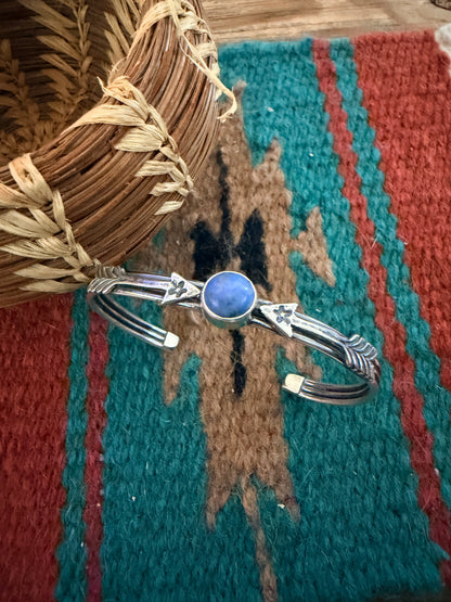 Handcrafted Sterling Silver & Lapis Arrow Cuff Bracelet