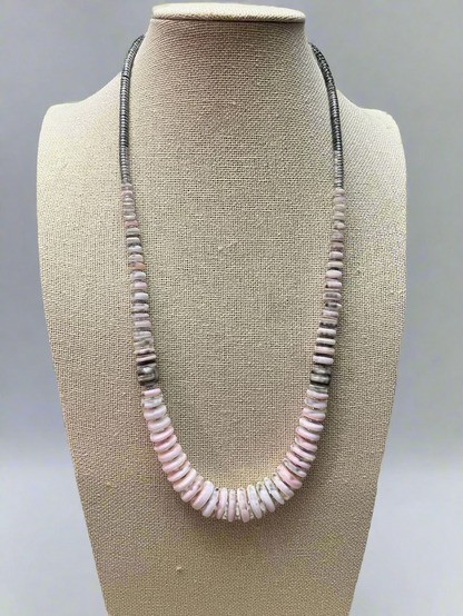 Pink Conch Graduated Necklace - 22 inch