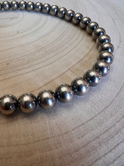 10mm Sterling Pearl Necklace - 18 inch necklace