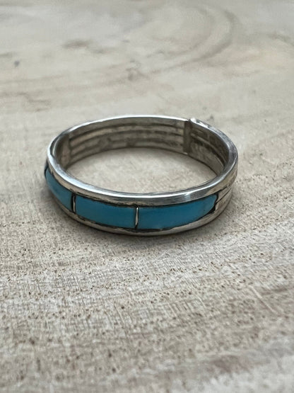 Debbie Livingston Navajo Kingman Turquoise Sterling Silver Ring — Sizes 7, 8, 8.5 Available
