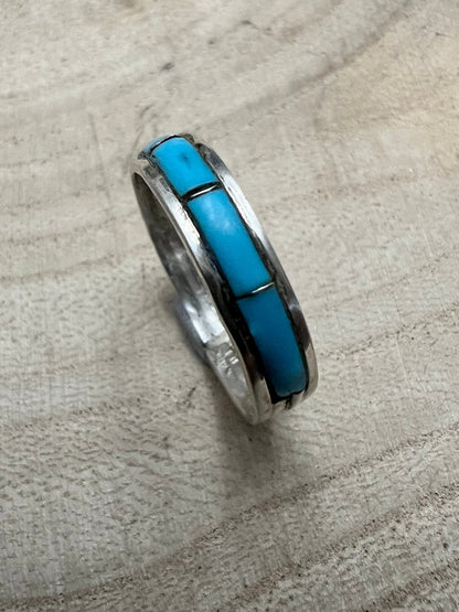 Debbie Livingston Navajo Kingman Turquoise Sterling Silver Ring — Sizes 7, 8, 8.5 Available