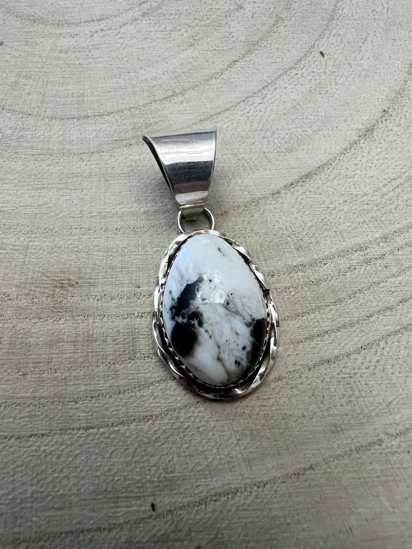 Ernest Hawthorne White Buffalo & Sterling Silver Pendant