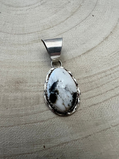 Ernest Hawthorne White Buffalo & Sterling Silver Pendant
