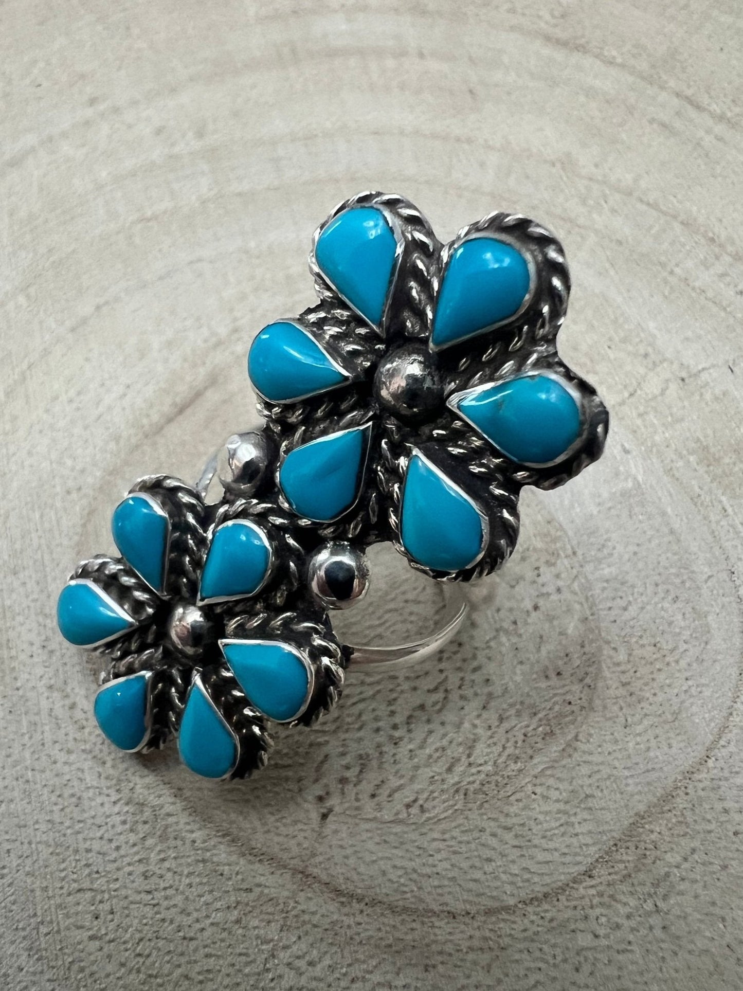 Gina Dosedo Turquoise & Sterling Silver Ring - Size 7.5
