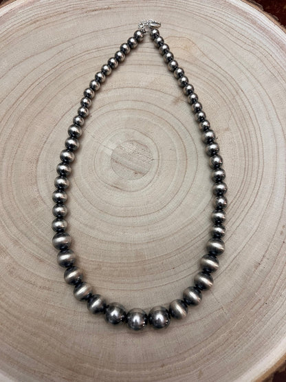 Large Graduated Sterling Silver Pearls Statement necklace - 20.5 inch
