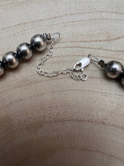 Large Graduated Sterling Silver Pearls Statement necklace - 20.5 inch