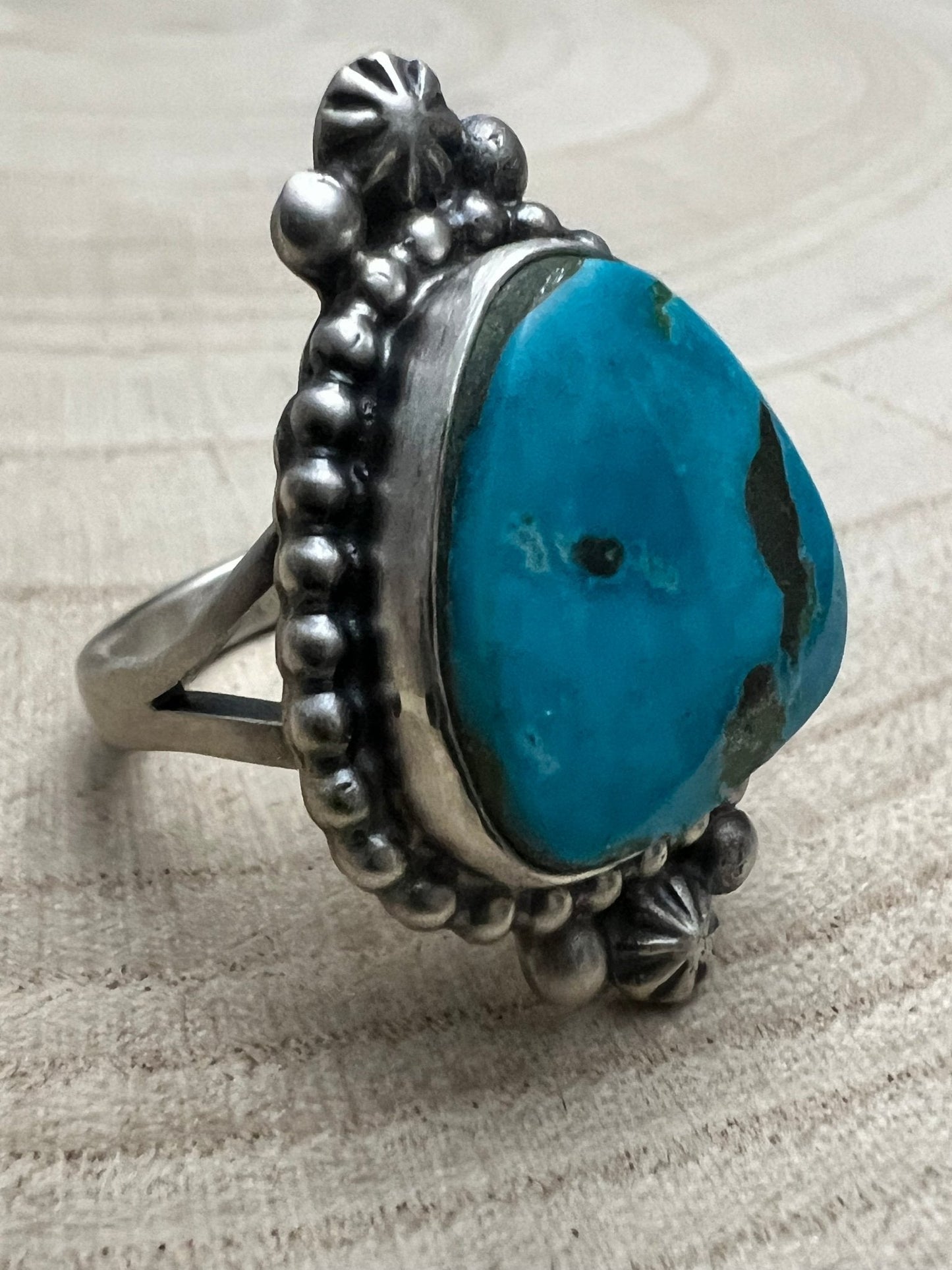 Randy Boyd Turquoise & Sterling Silver Ring - Size 8.5